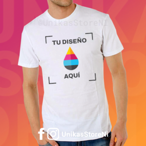 Camiseta blanca cuello redondo sublimada